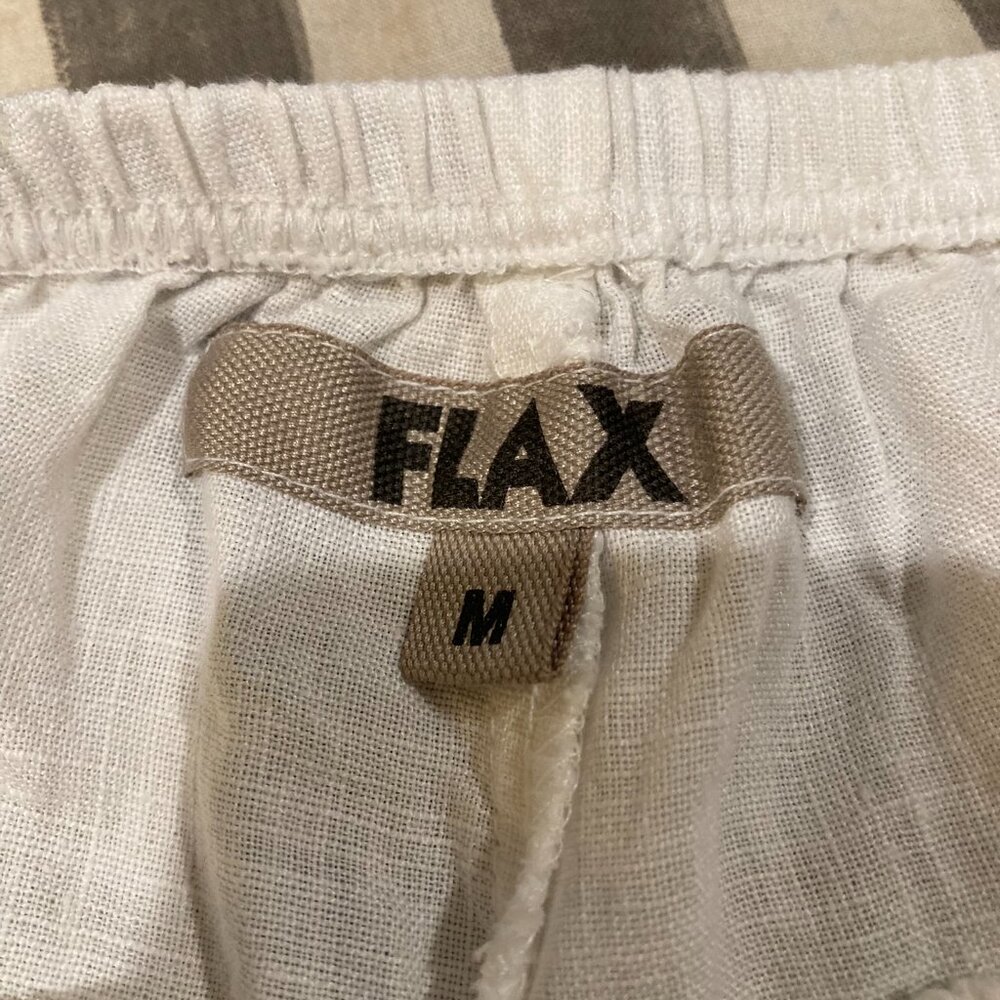 FLAX 100% Linen White Pants Medium - Picture 2 of 6